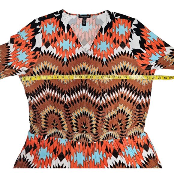 INC International Concepts Romper Women's 3X V Neck Pockets Tribal Aztec - Picture 5 of 13